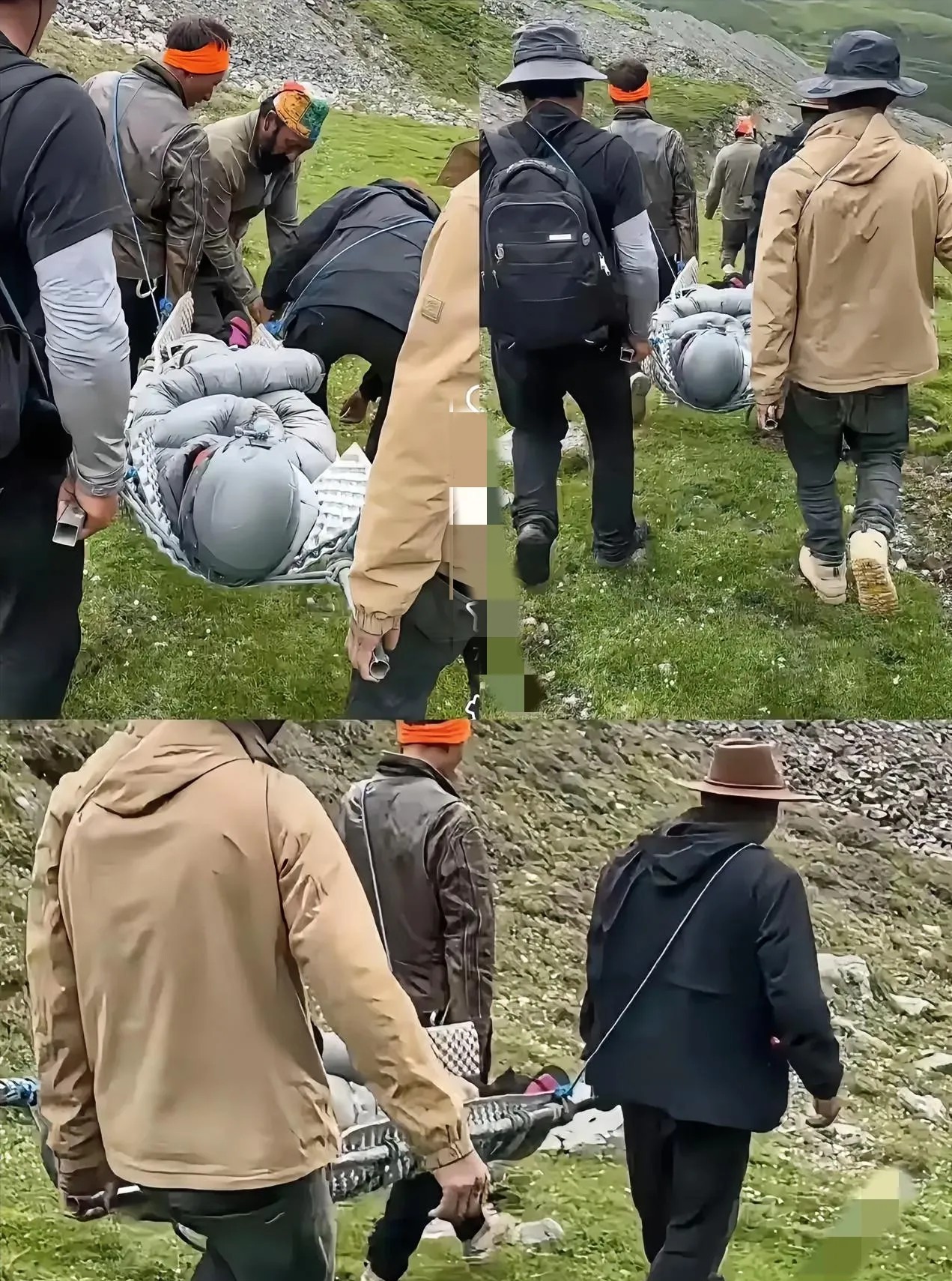 终于理解，骨折女孩为什么要花6万让人抬下山了！因为她脚趾和膝盖都骨折了