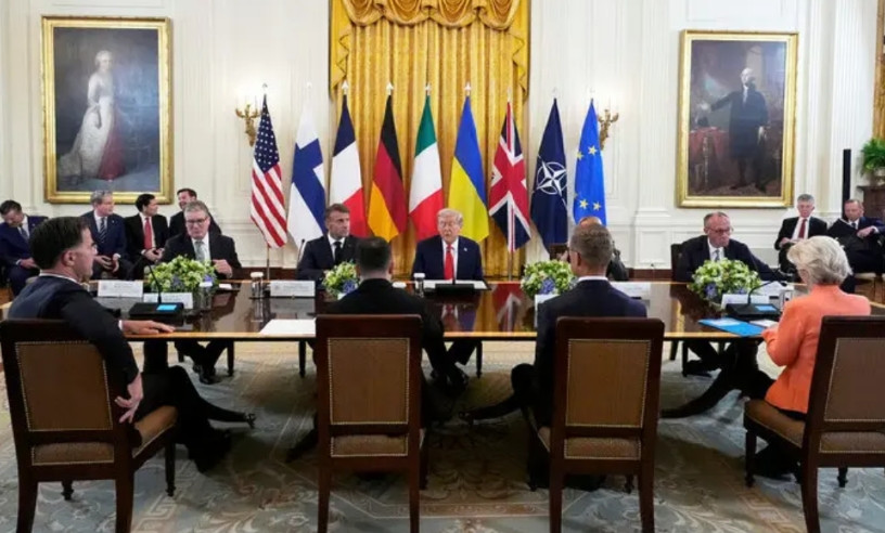 英法德意四个欧洲主要大国领导人，加上泽连斯基，还有欧盟委员会主席冯德莱恩，一起去