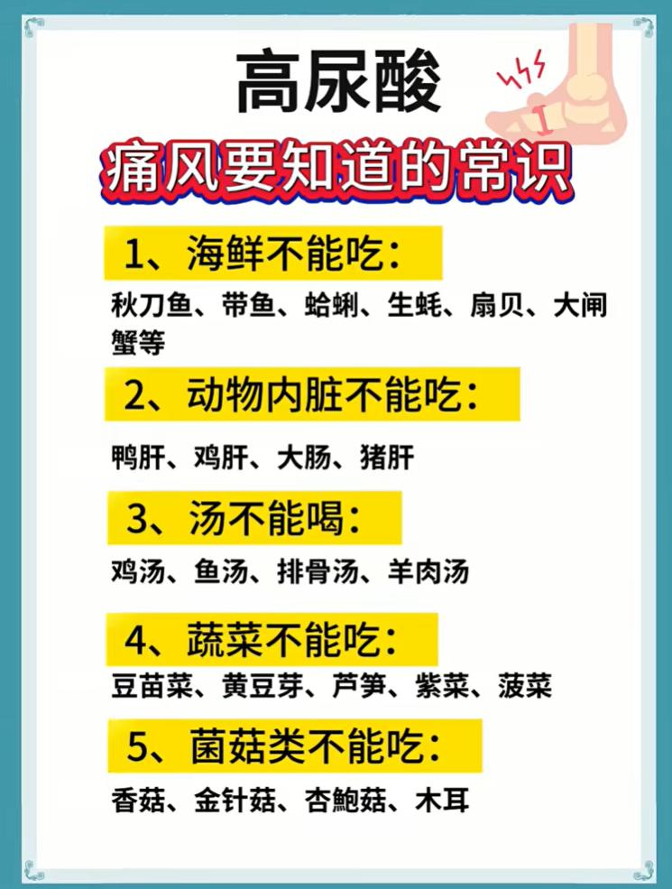 高尿酸、痛风人群饮食清单，这几类食物尽量少吃
