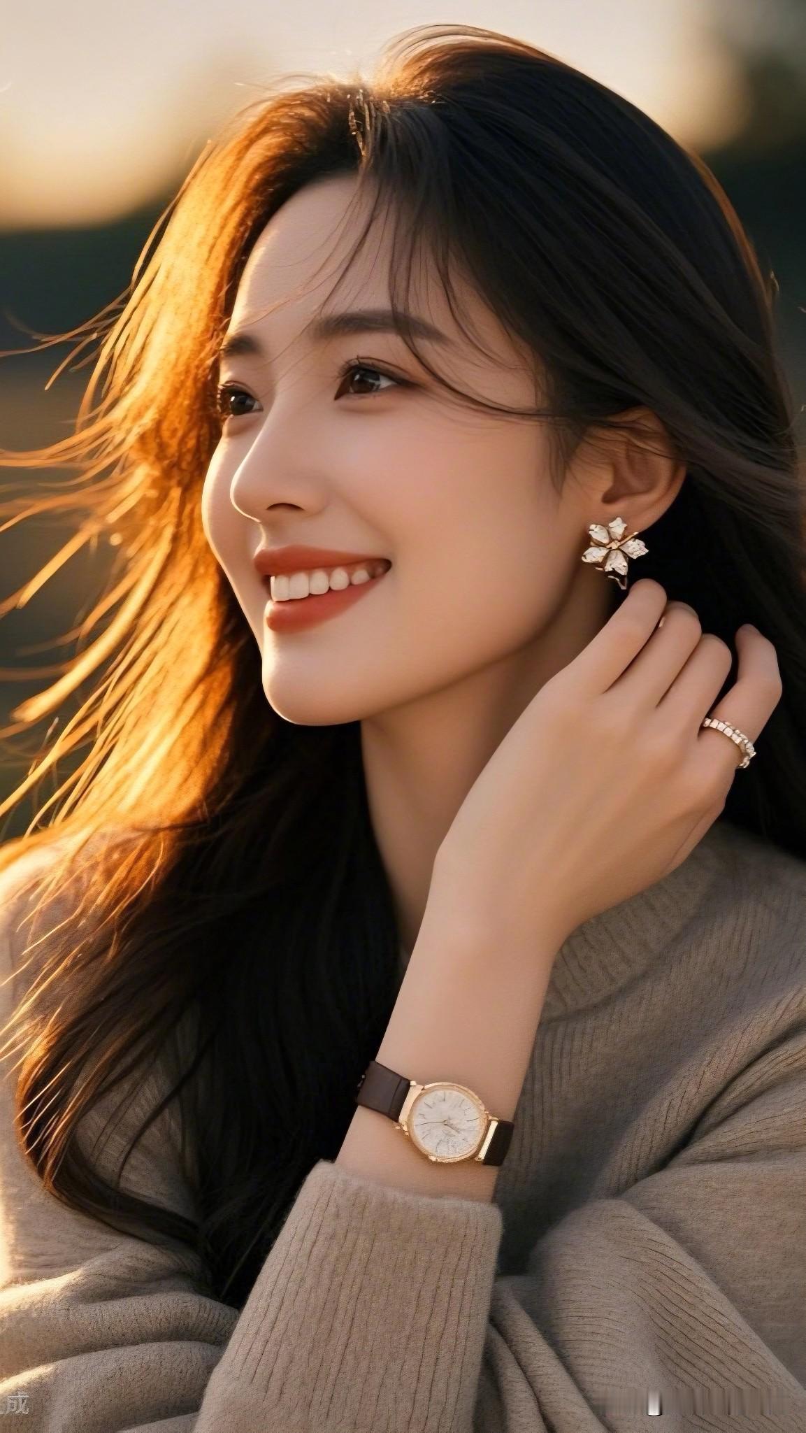 红颜知己，岁月静好。什么样子的女人才是最美的甜美少女风，粉色毛衣搭配闪亮饰品，