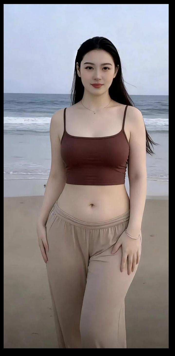 美图欣赏，看图写诗，情感解读《沙滩闲绪》七言绝句：潮声漫过浅沙痕，风