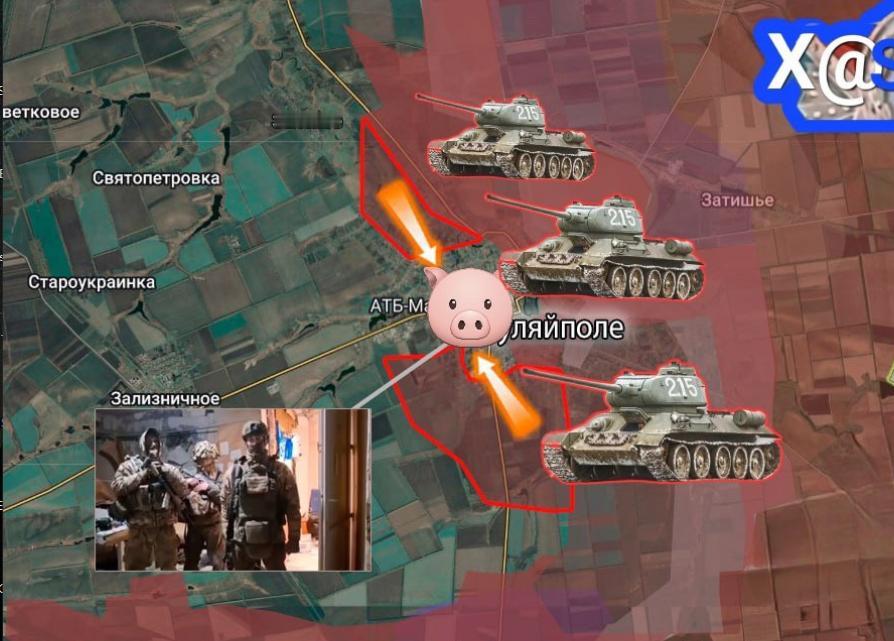 俄罗斯士兵占领了位于古利亚伊波列的乌克兰武装部队总部！▪️在扎波罗热前线，“东