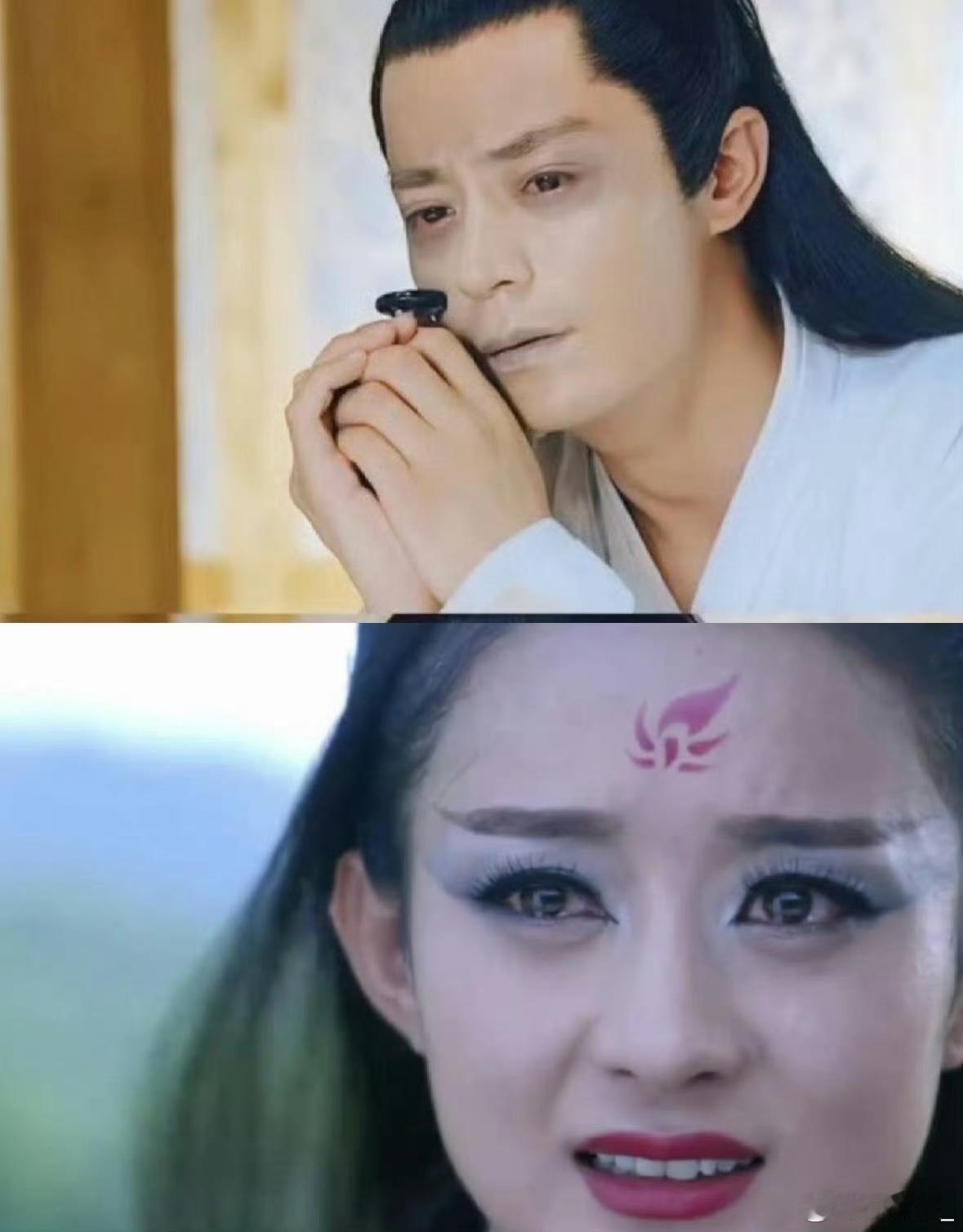 童年滤镜碎了！《花千骨》熊猫眼，蓝唇妆好敢搭，当年居然没觉得违和，霍建华和赵丽颖