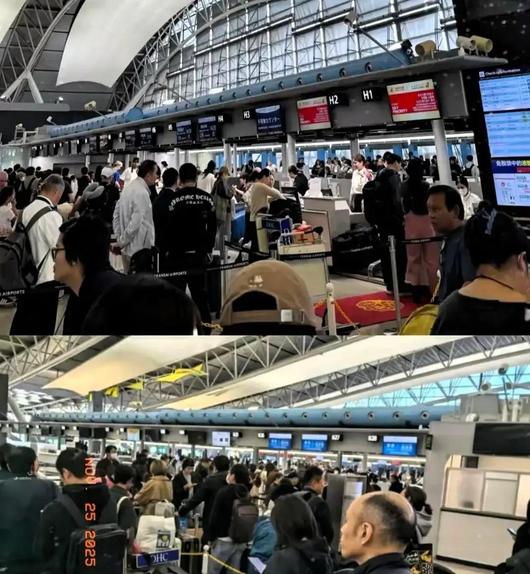 这就是不听劝，非要去日本的后果代价！武汉的张先生蹲在关西机场大厅角落，行李箱的
