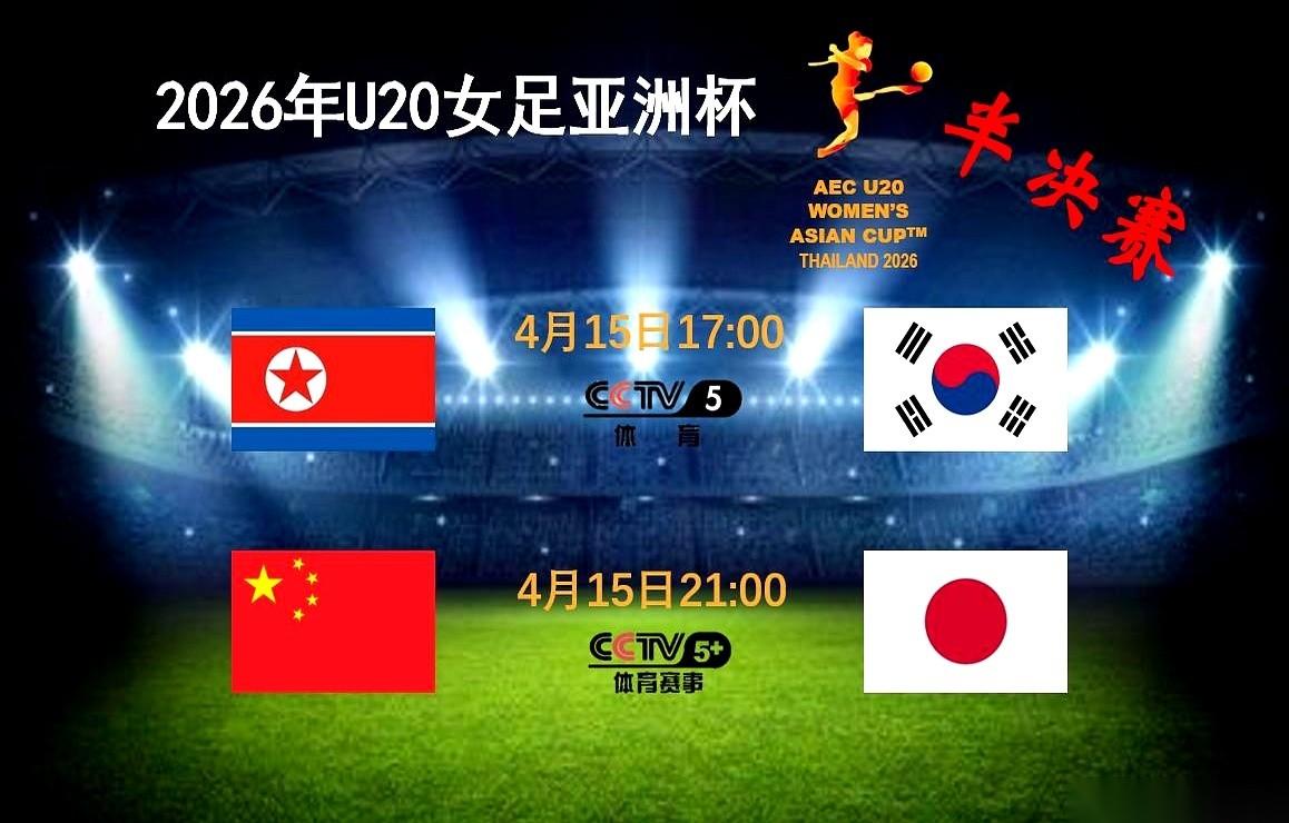 U20女足亚洲杯，半决赛。四个队杀进来了，中、日、朝、韩，直接开成了“东亚杯”