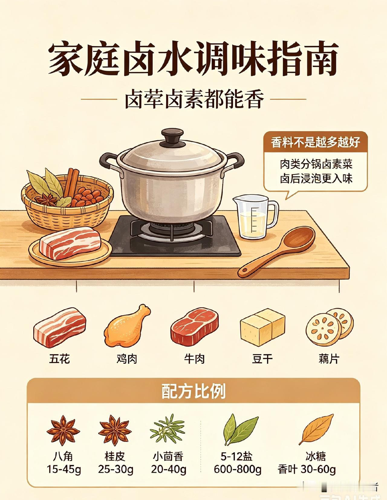 卤水中香辛料添加量是多少呢?揭秘卤水中香辛料的添加量及经典配方在卤味的世界