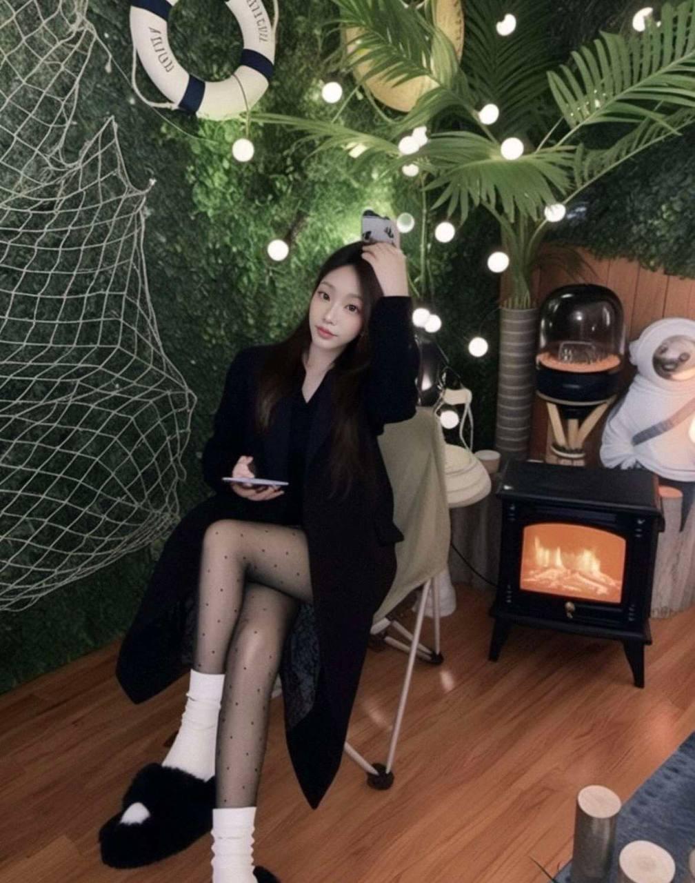 灯影摇曳处，美人如画来。在江南烟雨的旧时光里，我披一袭蓝棕晕染的云裳，倚着古园