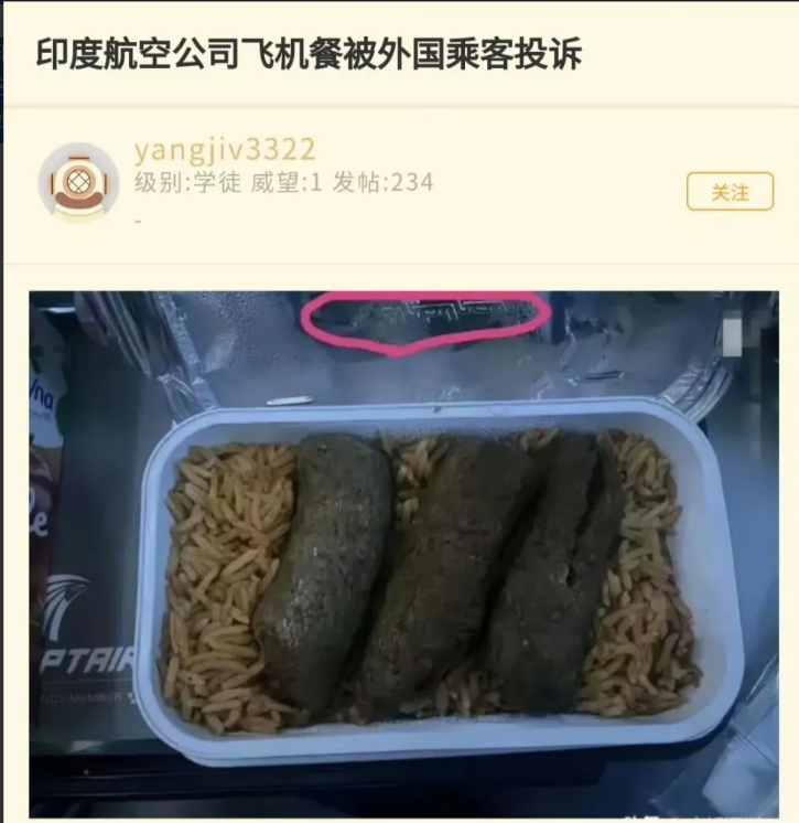 印度某航空公司飞机餐被外国乘客投诉！千万别点开图片，怕你们吃不下饭[捂脸哭]5