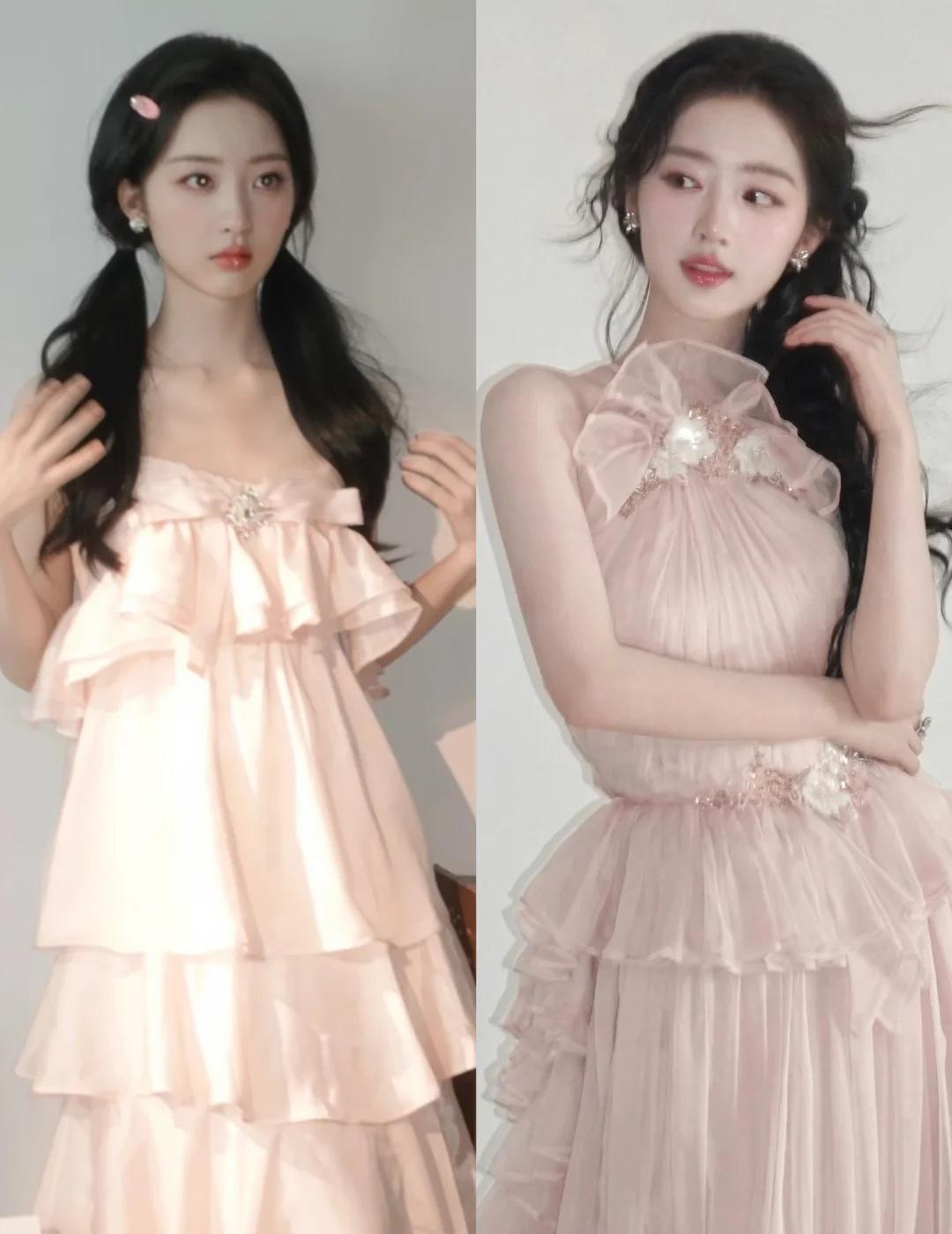 同是粉色系🌸邓恩熙穿出了不一样的气质邓恩熙好适合穿粉色呀🌷两套粉色系造型
