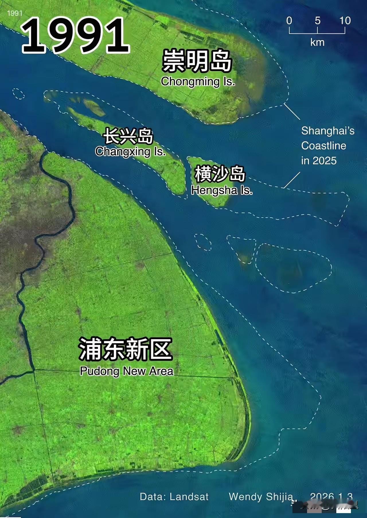 看完这张图后，你就知道深圳为何羡慕上海了，上海是最不缺土地的一个城市。长江不只是