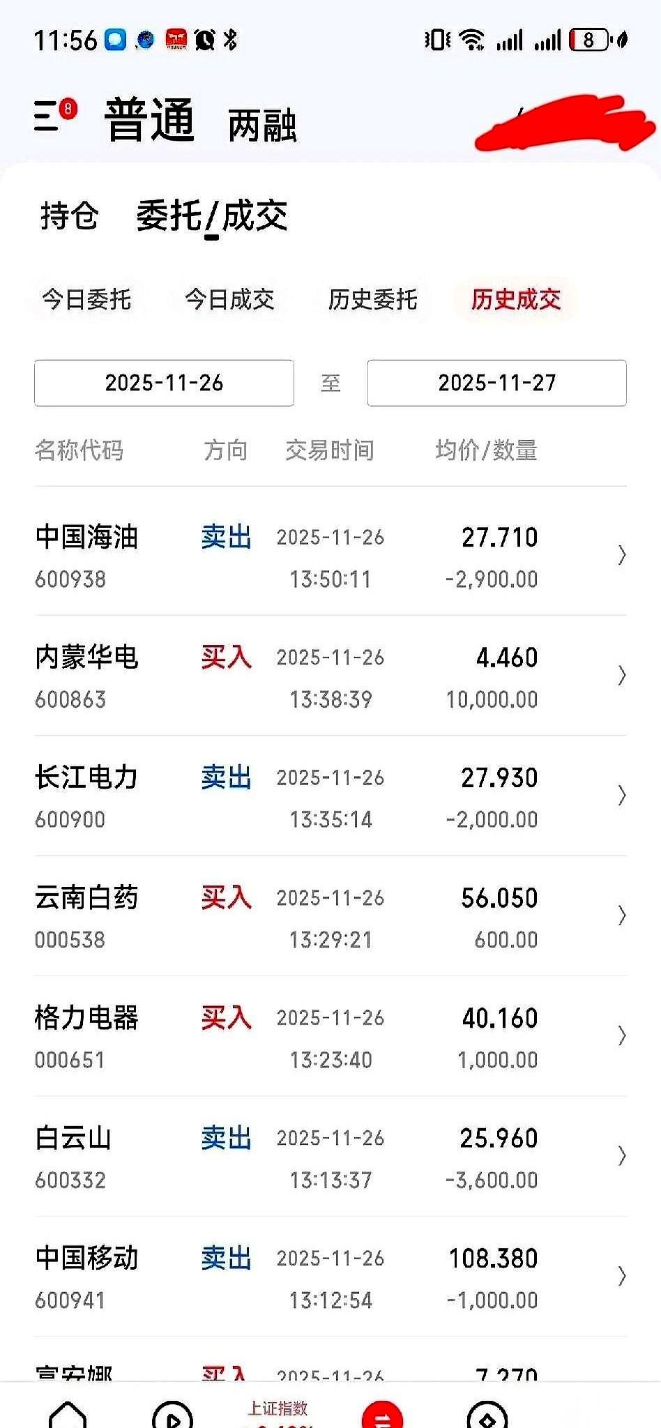 手起刀落，把我账户里那一堆“别人家的孩子”——中移动、长电、中海油，全给斩了。