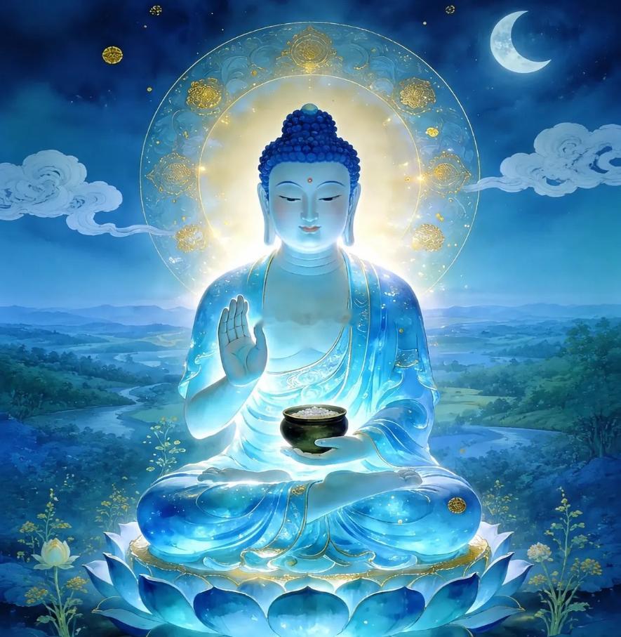 顶礼药师琉璃光如来🙏🙏🙏；药师佛会保佑你和家人身体安康，无病无灾，八月大吉