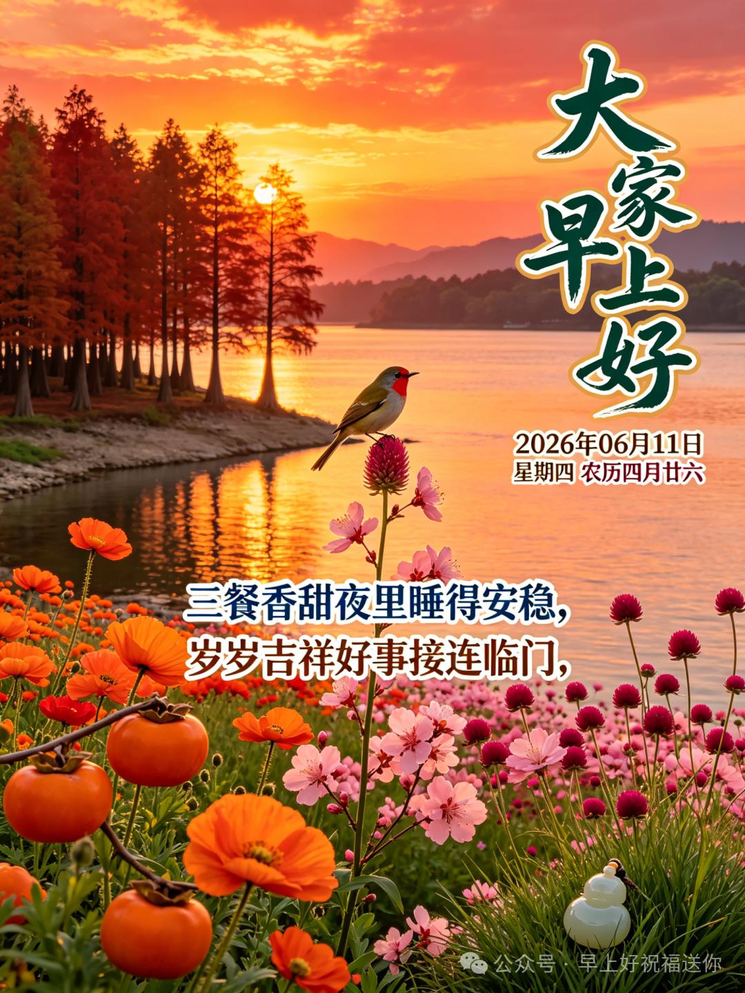 🌊🌹☀️❤️🌺😊🎉细雨打湿窗台，蛙鸣唤醒荷塘，微风送来荷香。生活是一首