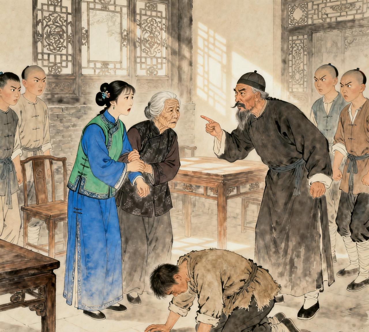 清朝，太原一农户婆媳都成了寡妇，尚在中年的婆婆耐不住寂寞，与村里一无赖勾搭到了一