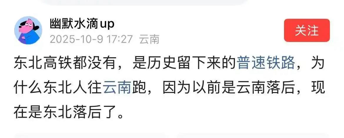 有些网友真可爱，他们觉得东北没有地铁和高铁，哈哈哈～～～～