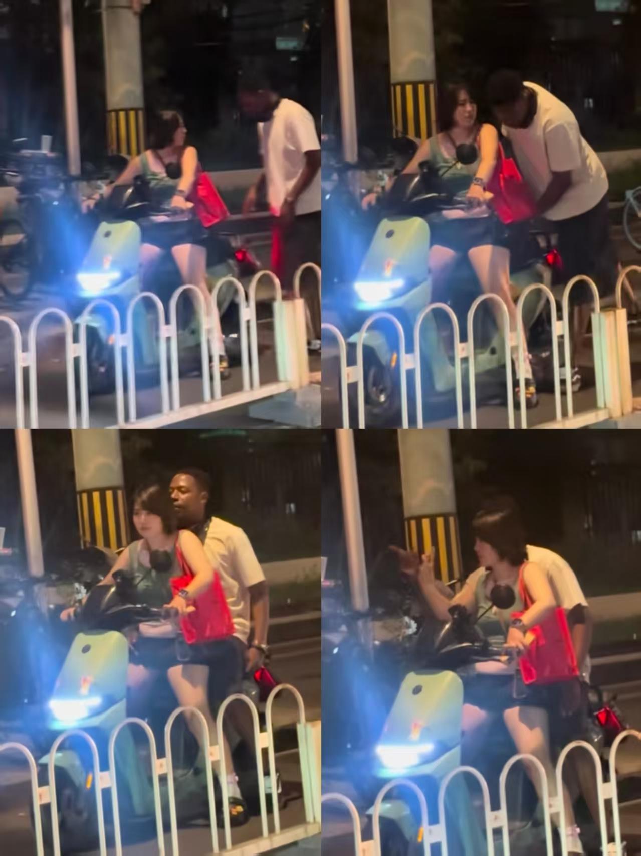 街头看到这一幕，心里真不是滋味。有个黑人男生向一位骑车的女生问路，女生英语表达能