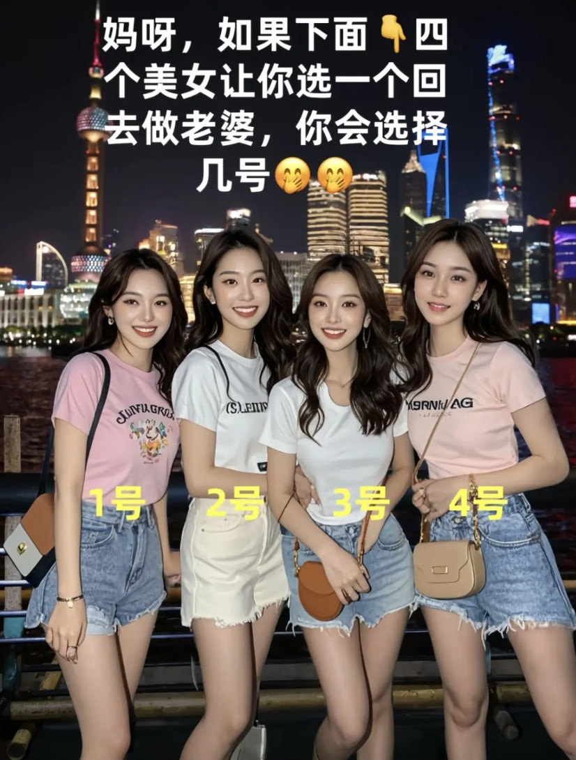 四个美女选一个做老婆你会选哪一个