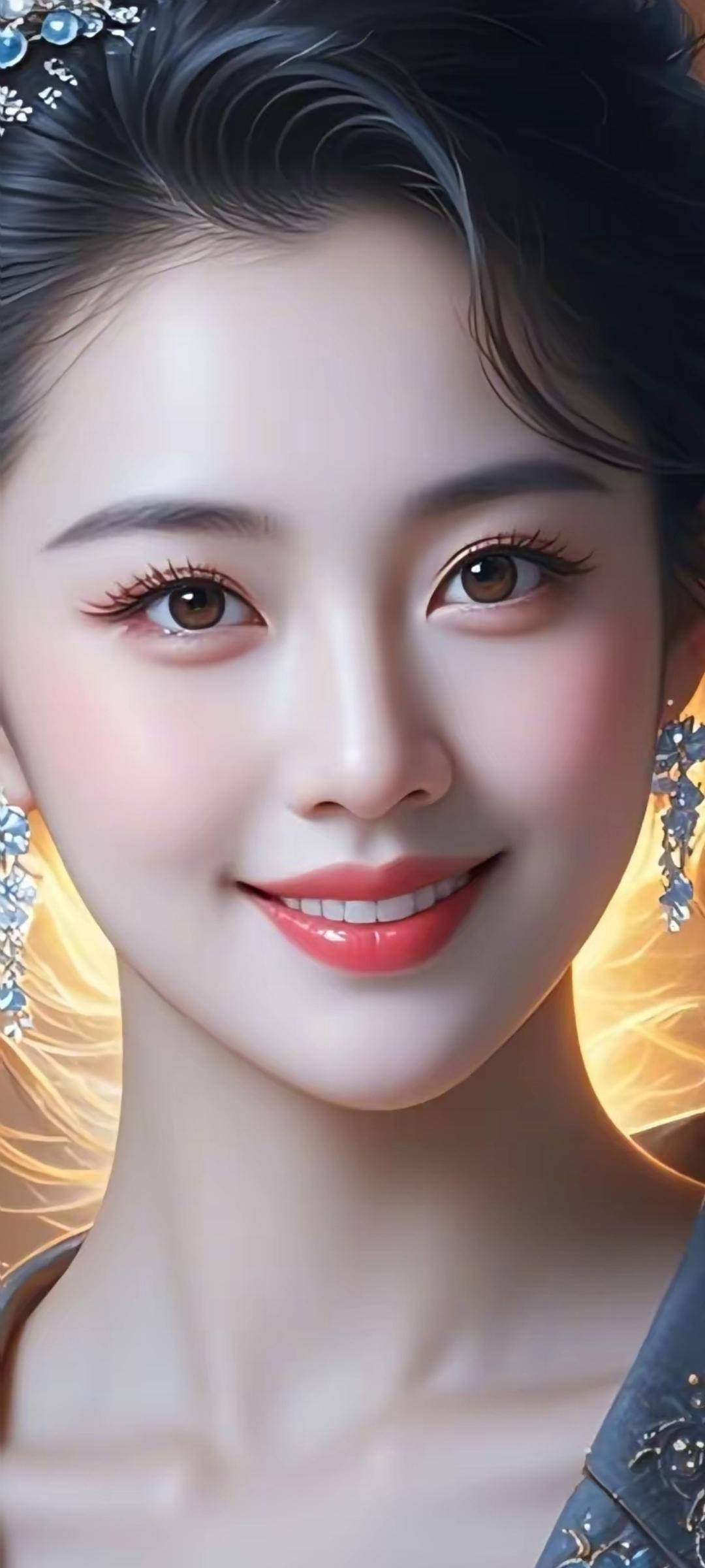 惊艳的东方美人，细腻的妆容与精致的饰品相得益彰，宛如画中走出的仙子。