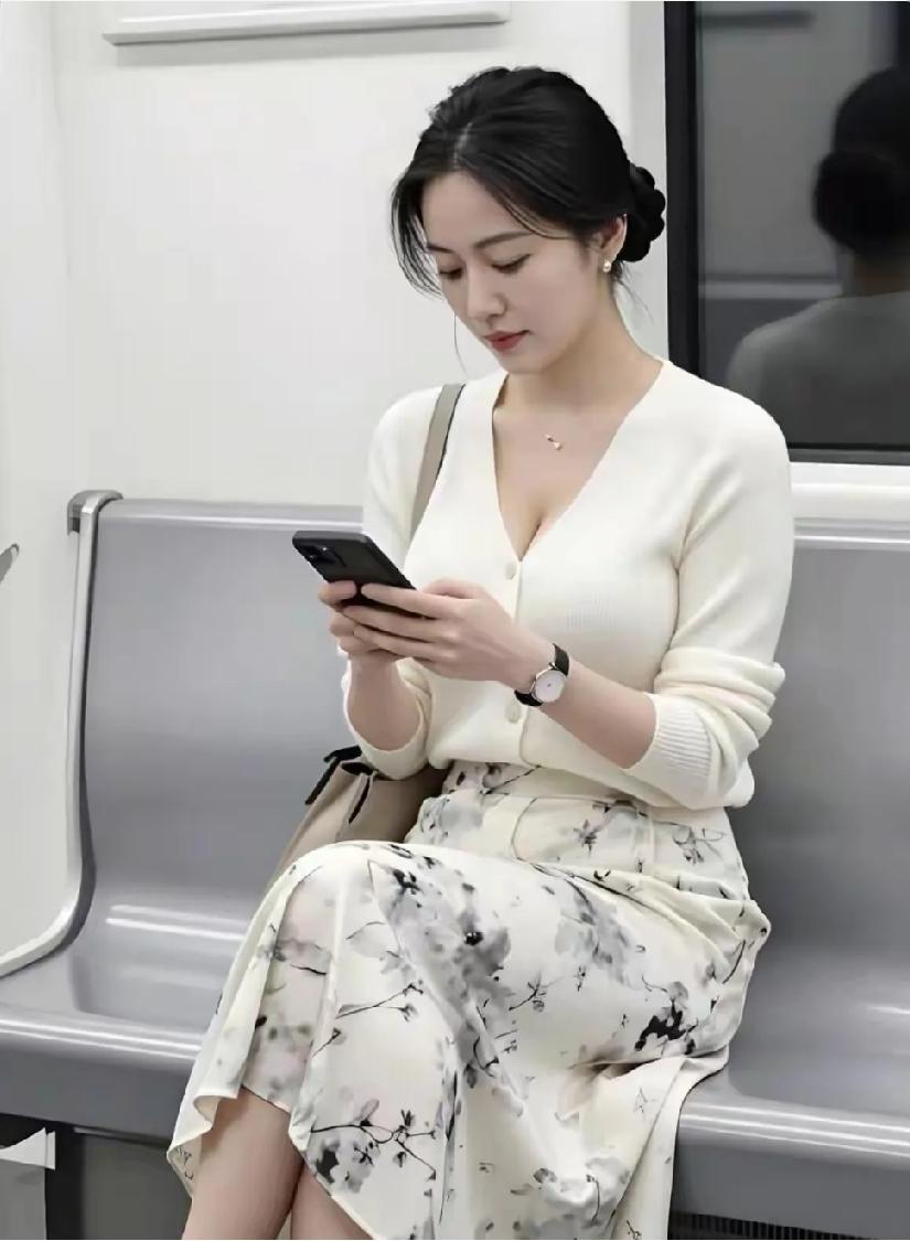 好精致啊，好知性，从容雅致，娴静淡然！今早上班偶遇一美女！啊！中年了还能保持