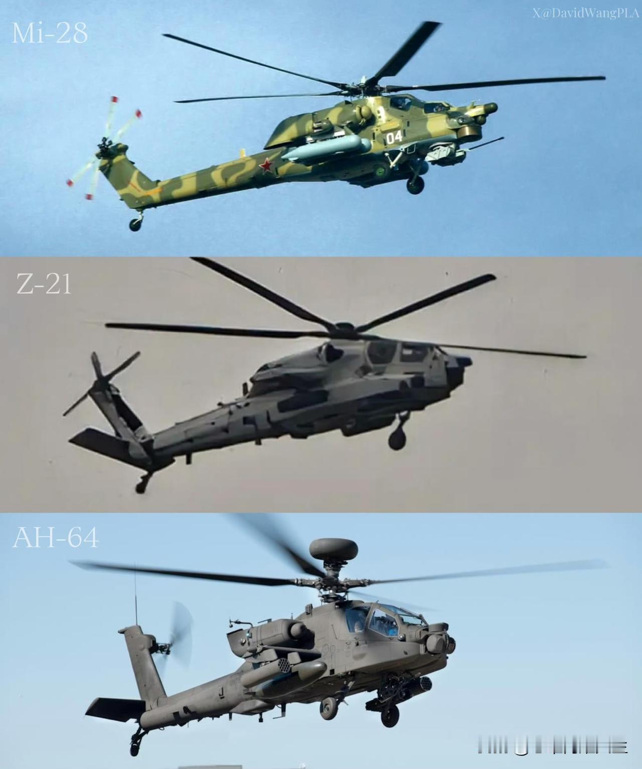 这么看的话，中美俄三家的重型武装直升机这块，咱们的武直-21也不算太丑啊，大家说