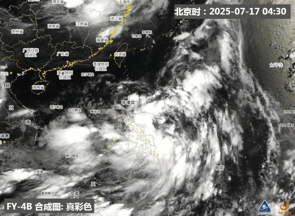 【6号台风韦帕将于今日生成】从今晨云图看，菲律宾东侧的低压，中心对流较弱，云型还