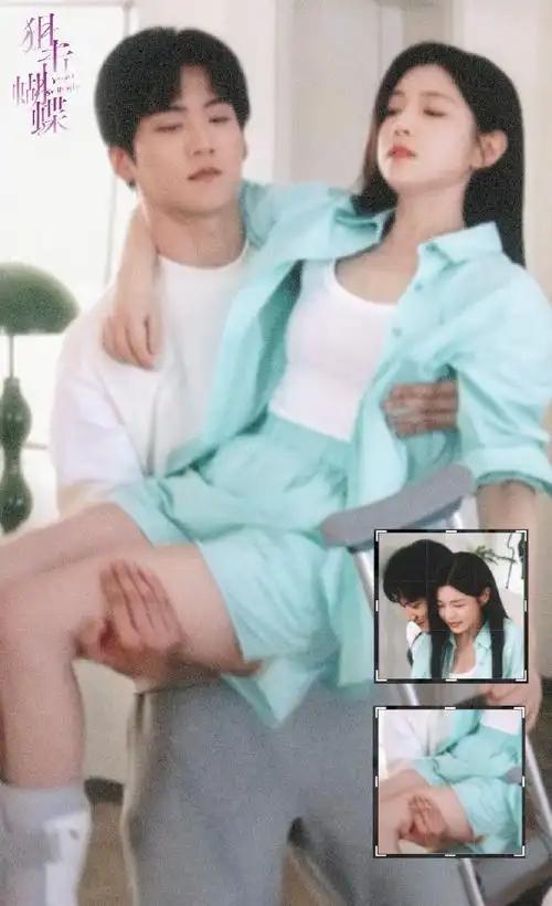 2025年12月剧宣现场，陈妍希与周柯宇互戴蝴蝶花环甜蜜互动，身高差萌化网友。周