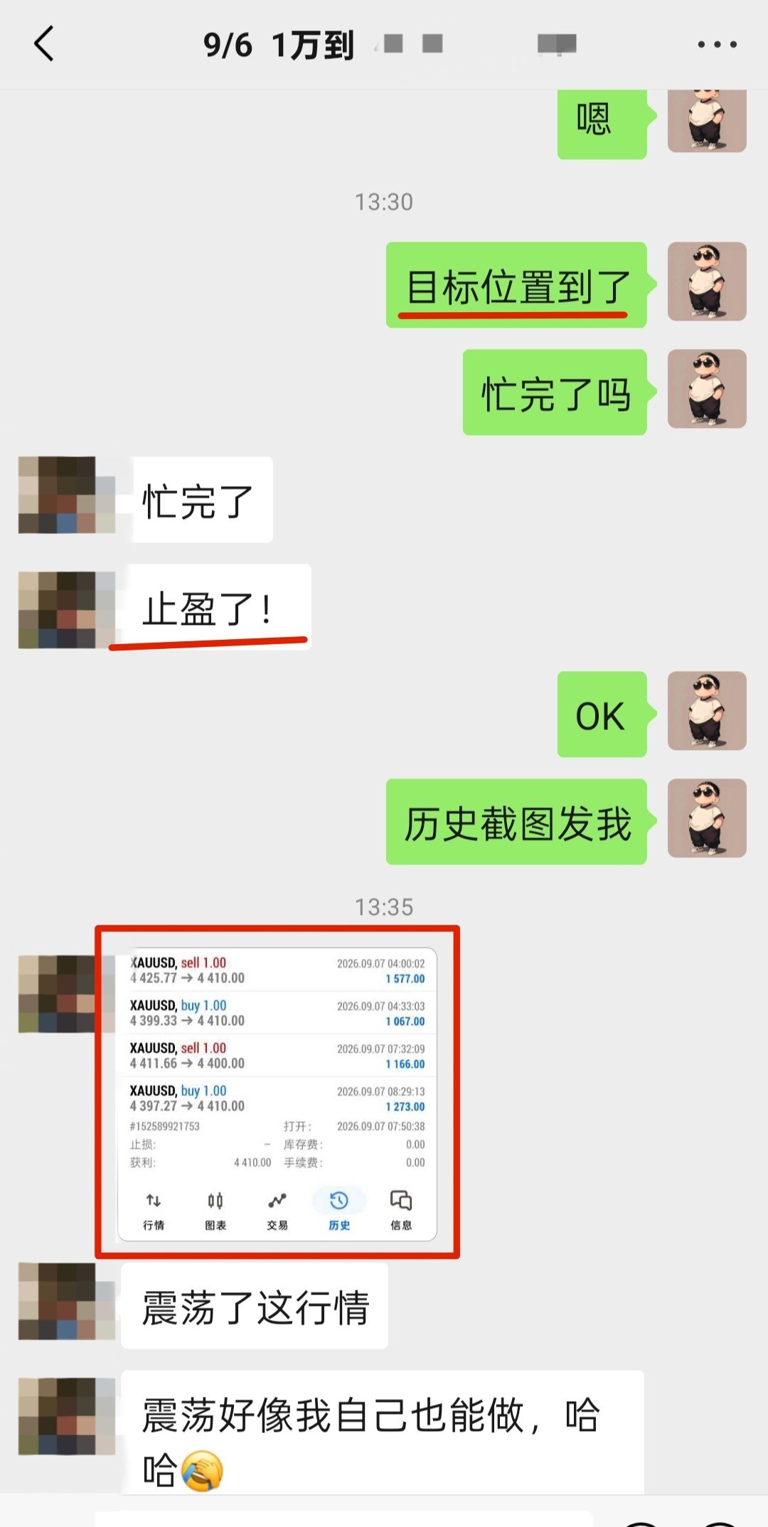 黄金外汇【金小仙-韩信】9/7号黄金第四单：收12.73點，1270油