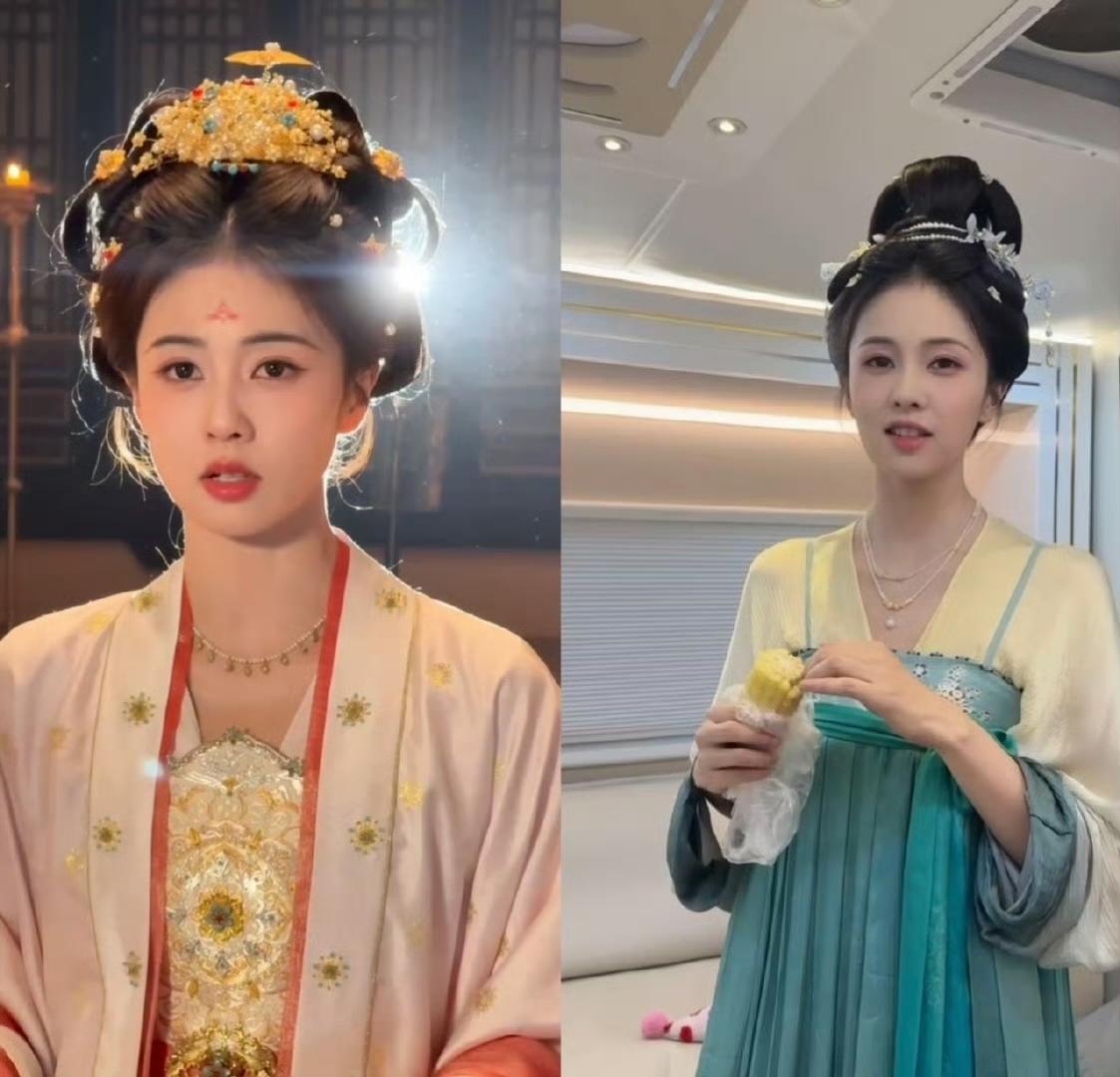 白鹿这阵子的状态变化真挺打眼的。瘦没了拍《唐宫》那阵儿，三四月份时脸上还带着点