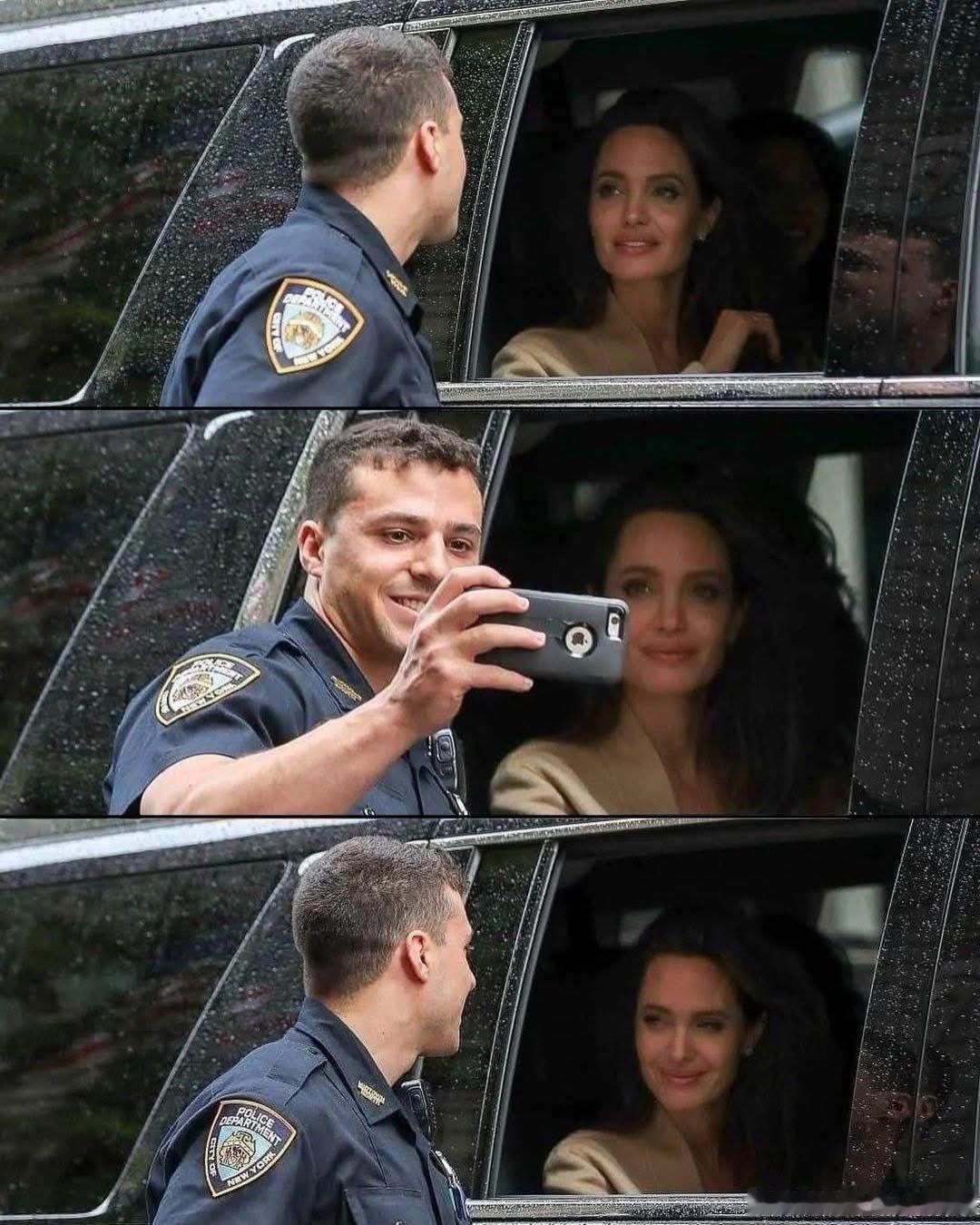 朱莉被纽约警察求合影安吉丽娜·朱莉安吉丽娜·朱莉（AngelinaJolie
