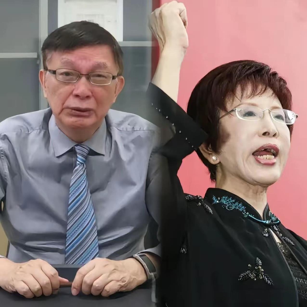 不容易啊，欢迎苑举正教授、洪秀柱主席回家！图片素材来自网上。