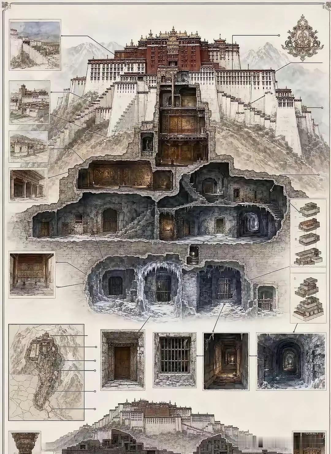 布达拉宫，快要撑不住了。不是外墙裂了，也不是颜色褪了。是底下那些看不见的地方