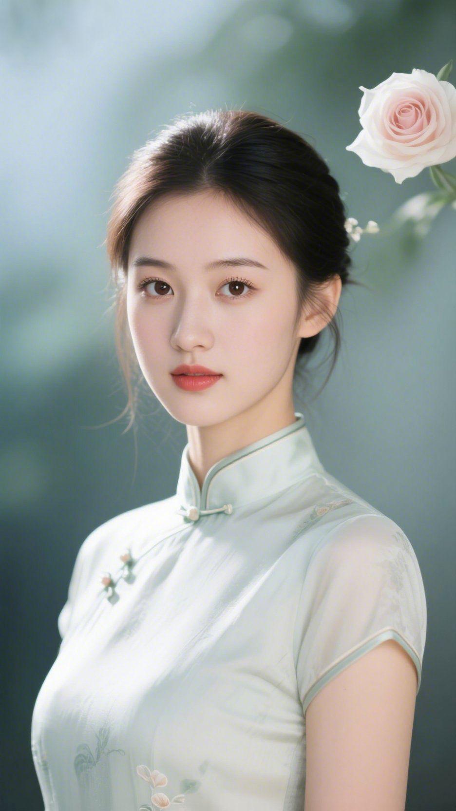 可以再微调得更自然舒展些：青衫栖春像掬一捧晨雾里的浅绿，裁作她身上的