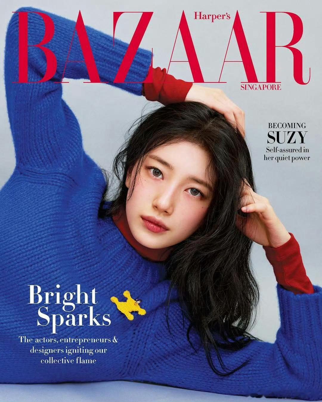 裴秀智身穿Celine新季系列出镜新加坡版Harper’sBazaar