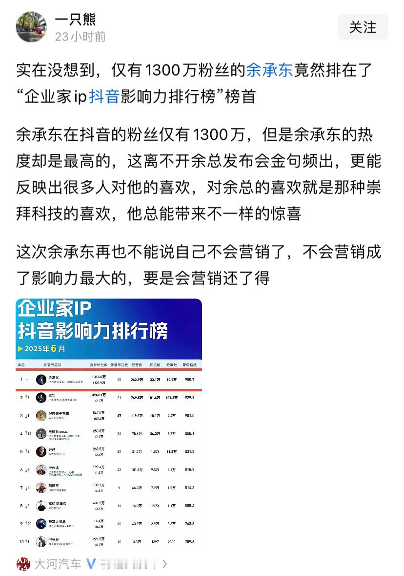 余承东为华为抗了不少压。​​​