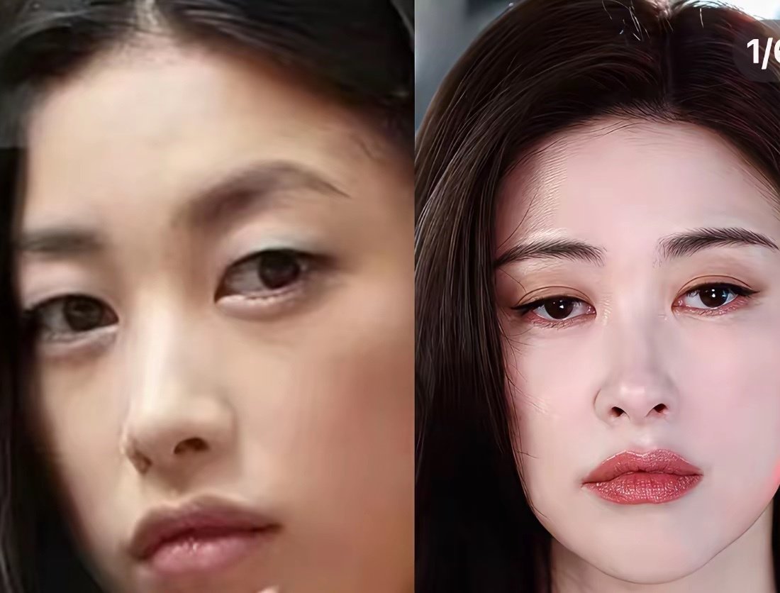 朱珠没割双眼皮前是气质美女​割了双眼皮就是大美女了​