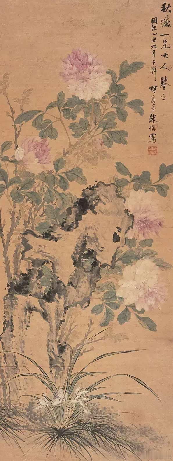 朱偁（1826-1900），这位清末浙江嘉兴的杰出画家，以其精湛的笔墨技艺和深邃