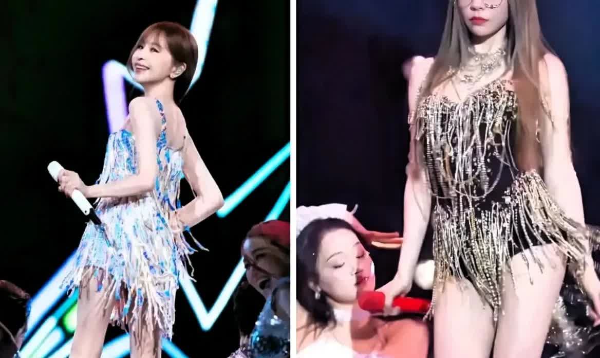 张靓颖这次真被骂惨了。深圳演唱会穿亮片短裙跳《九万里》，金丝眼镜一推，网