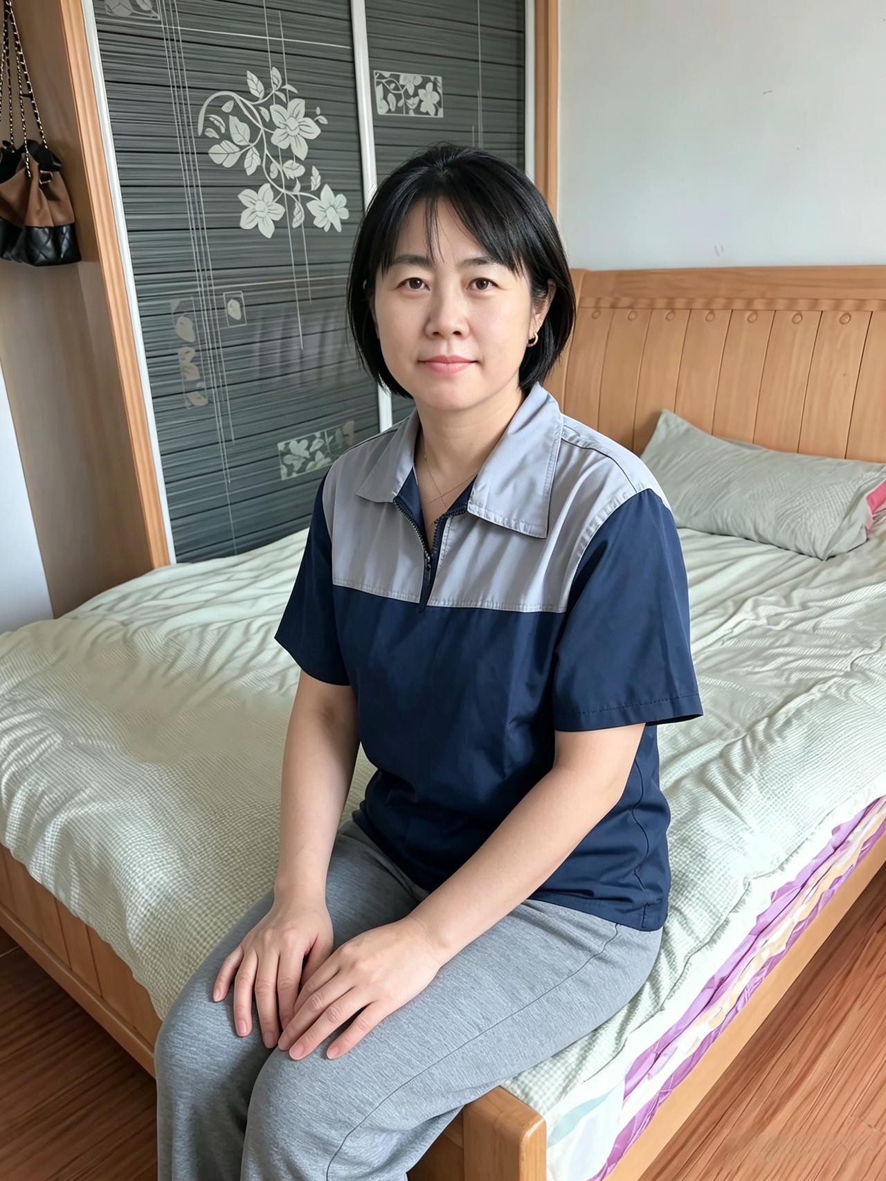 闲坐素床畔，温容自带柔。朝夕常伴我，相守岁无忧。