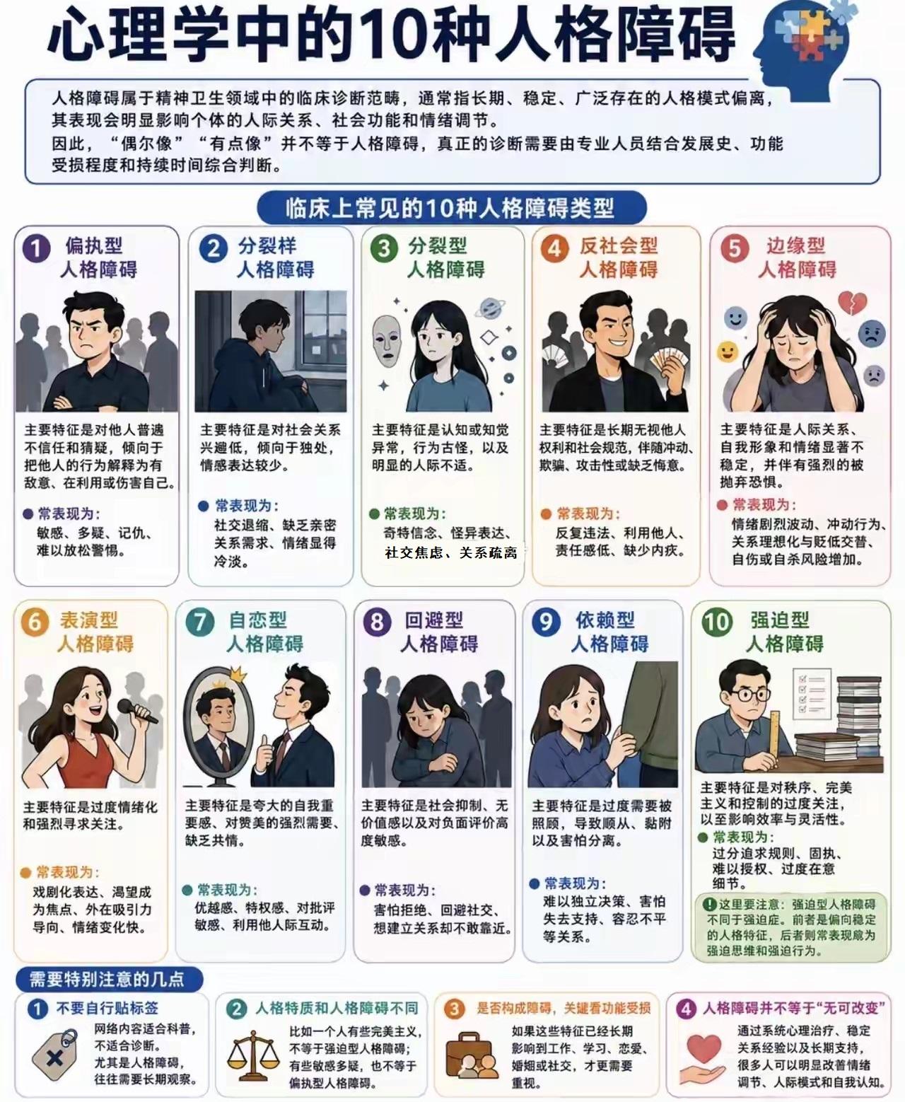 10种人格障碍，一文看懂区别很多人会用“有点偏执”“有点社恐”来形容自