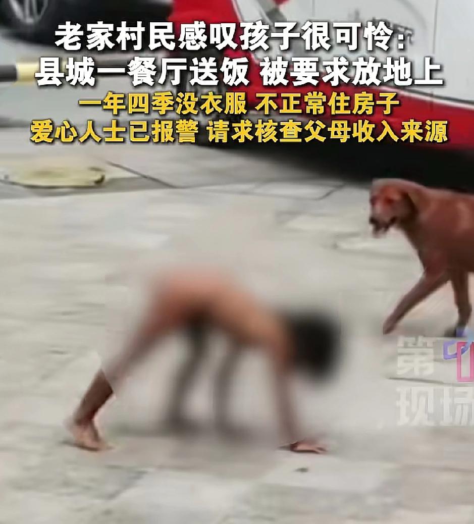 一年四季都不给穿衣服？冬天不会生病吗？而且感觉他的骨骼已经变形了，完全是四肢行走