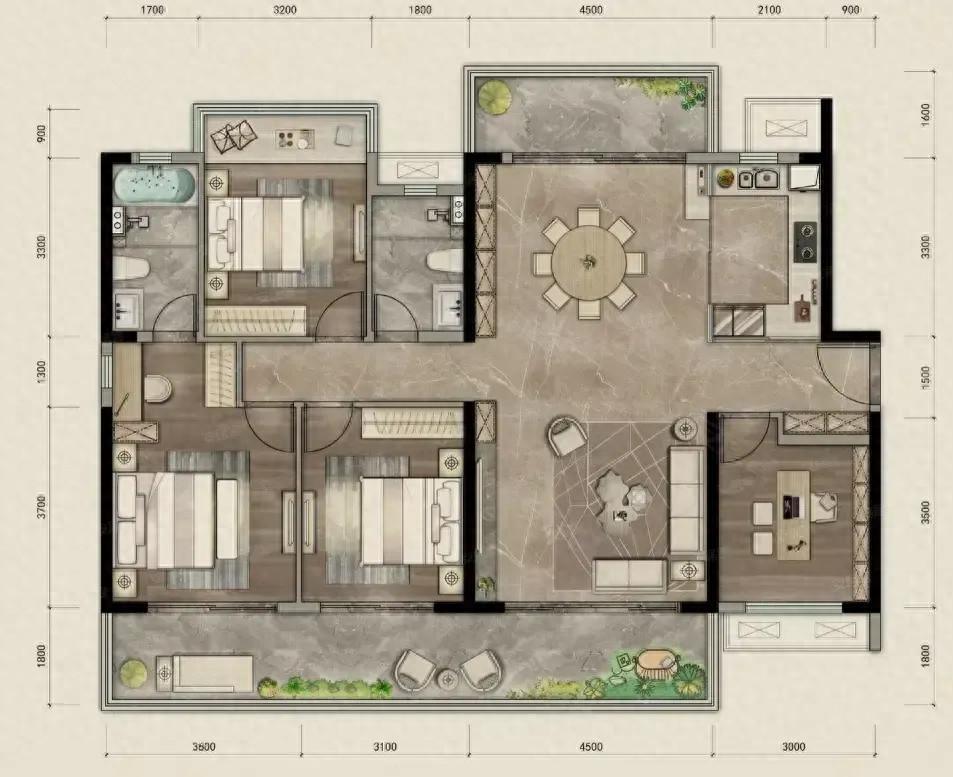 放心吧，这个房子可以闭着眼睛去欣赏他。因为太美了，146.56㎡。北侧的阳台