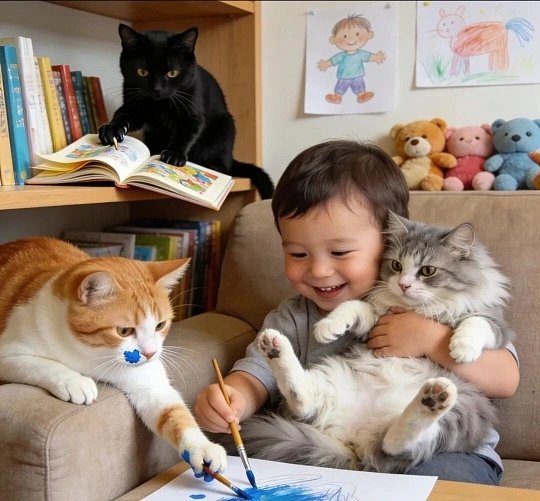 猫咪面对小宝宝只挥拳不露尖爪多人总觉得宠物不懂情绪，可细节早已暴露一切。猫咪的爪