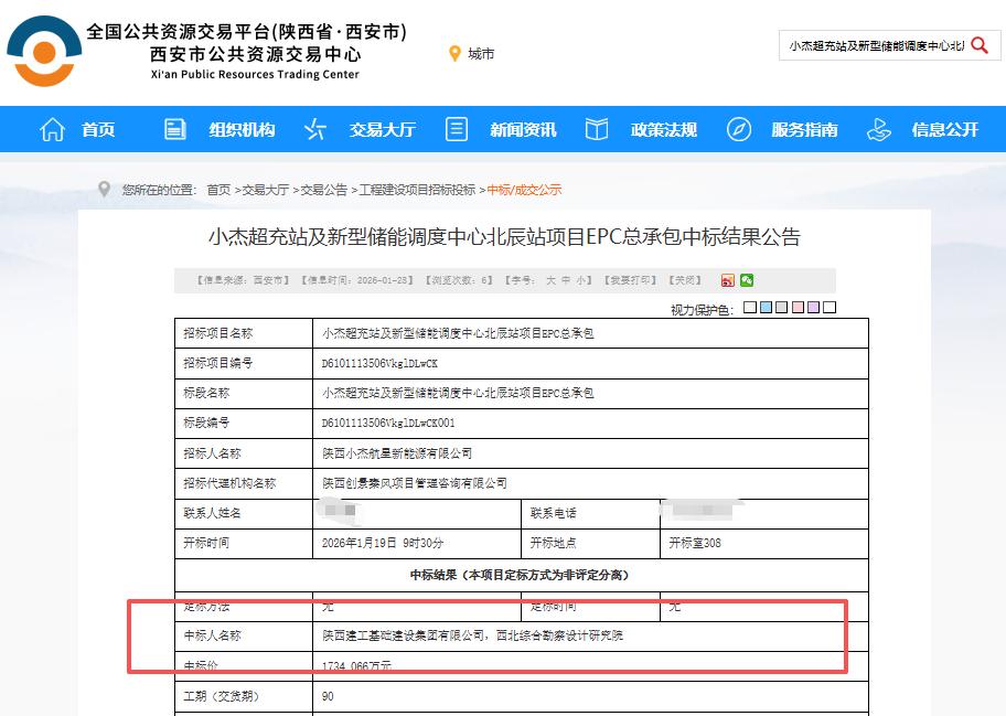 中标价1734.066万元！西安这个项目中标结果公告，由陕建基础集团、西北综勘中