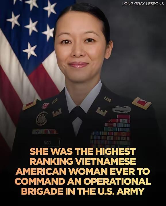 她是美国陆军历史上军衔最高的越南裔美国女性，曾指挥过作战旅。她的名字叫丹妮尔·吴