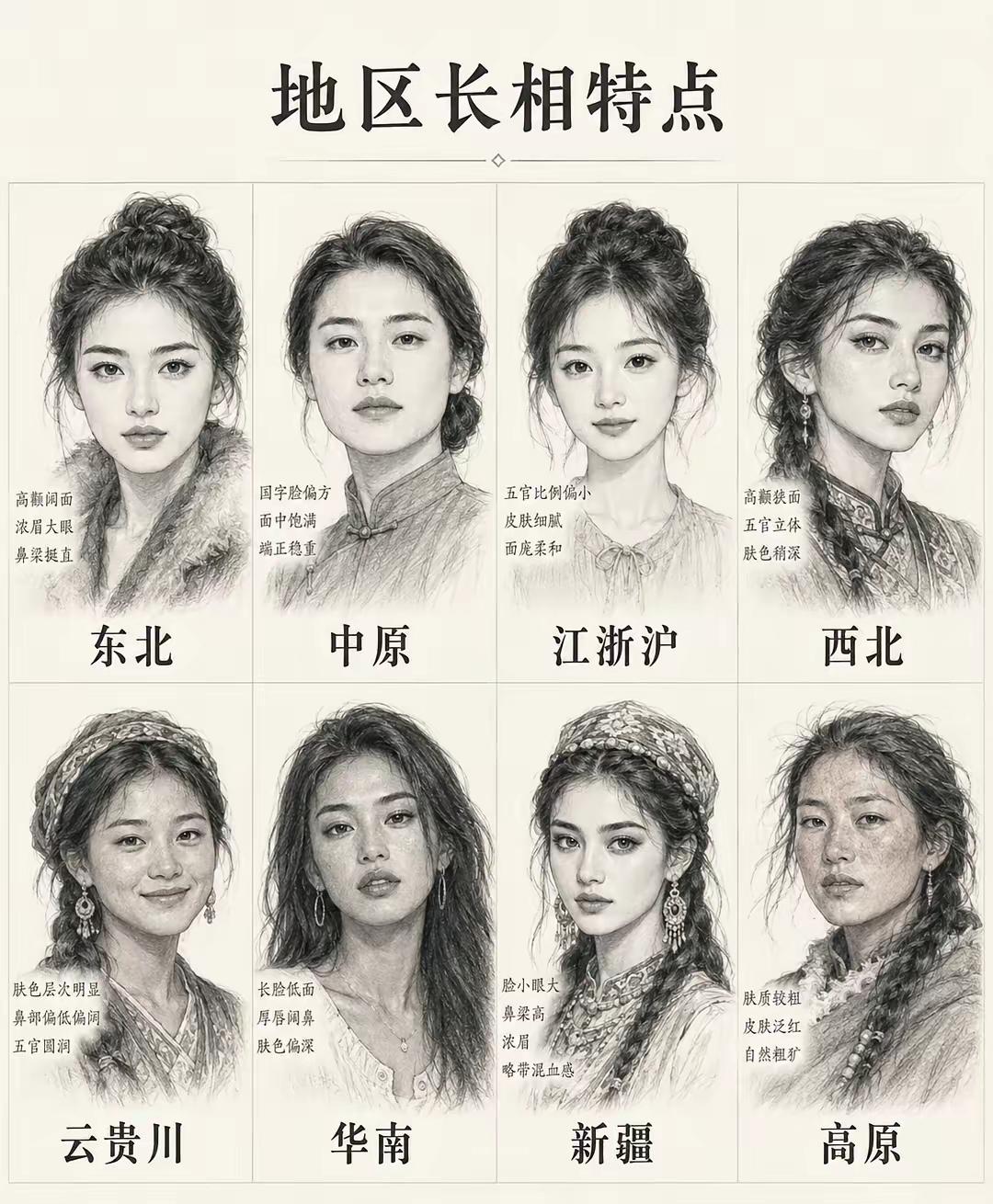 各地区脸型哪个最像?