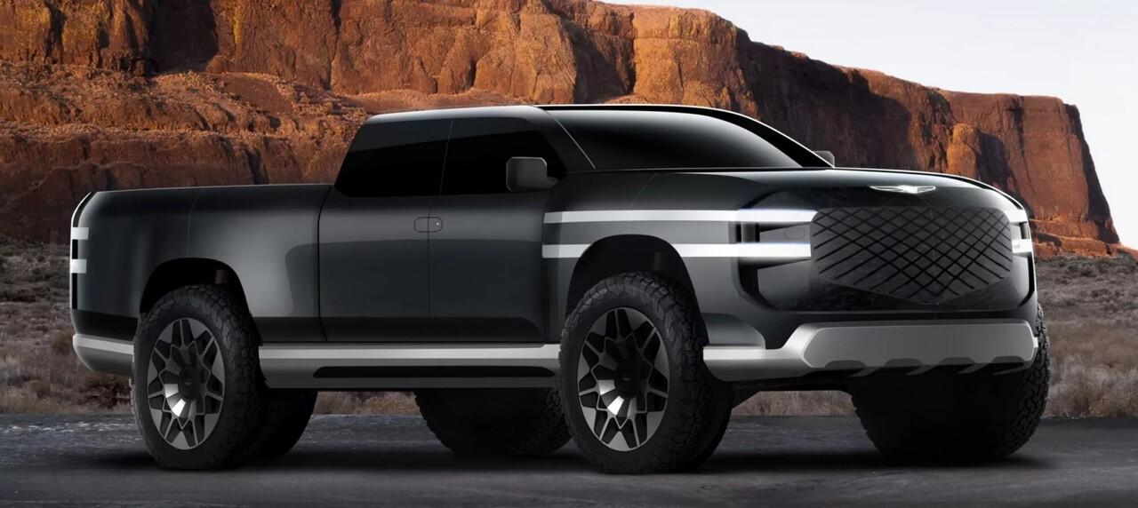 【捷尼赛思电动皮卡曝光】捷尼赛思曾将主攻美国市场的皮卡车型纳入内部研发项目，该