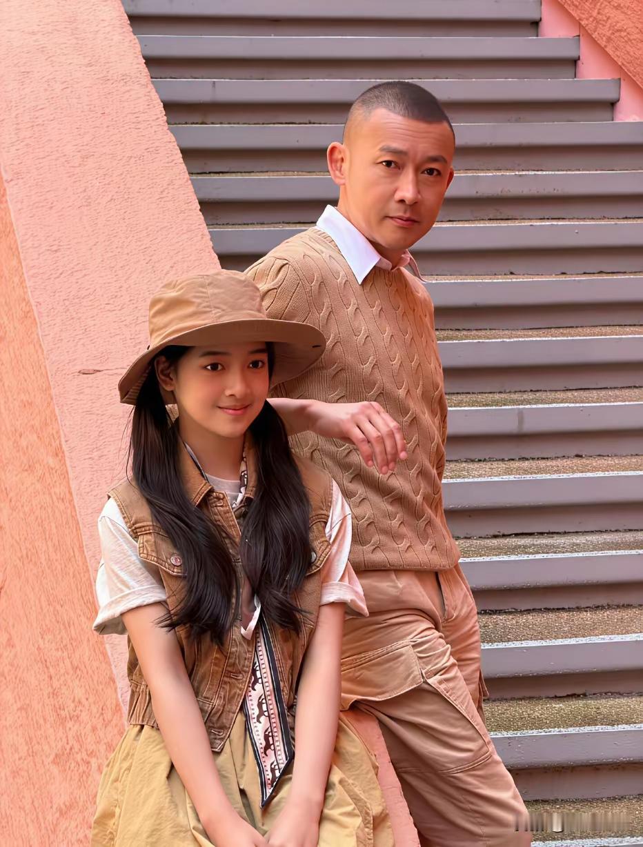 父女情深，温暖时光聂远和女儿的合影