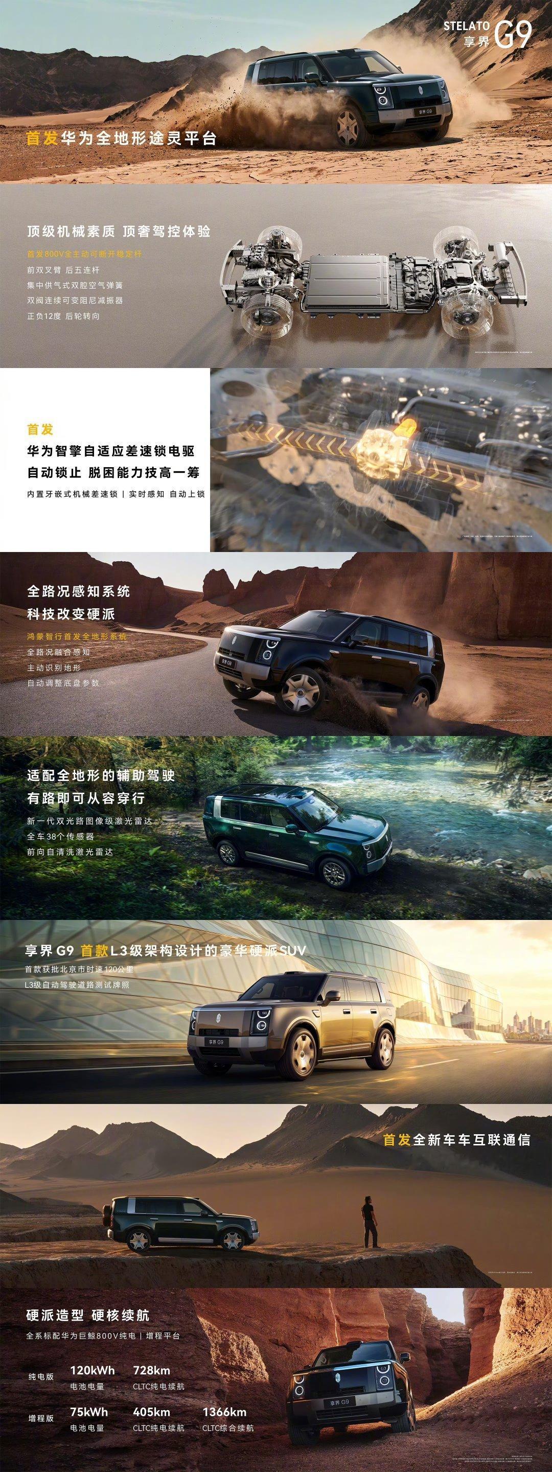 余承东谈享界G9首发五大硬派实力余承东揭晓享界G9五大硬派核心实力，全地形底盘、