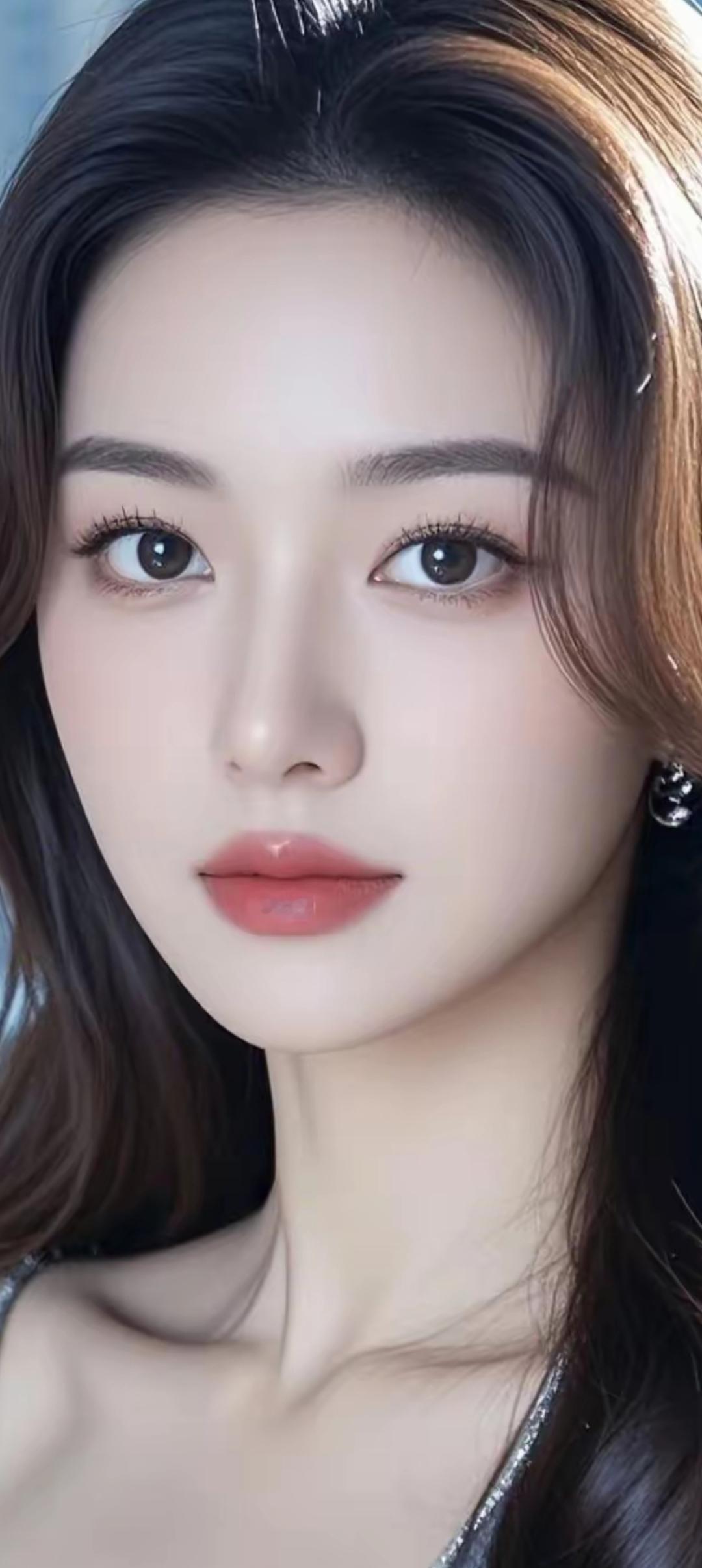 温柔甜美的少女，清澈的大眼睛，散发着迷人的魅力。