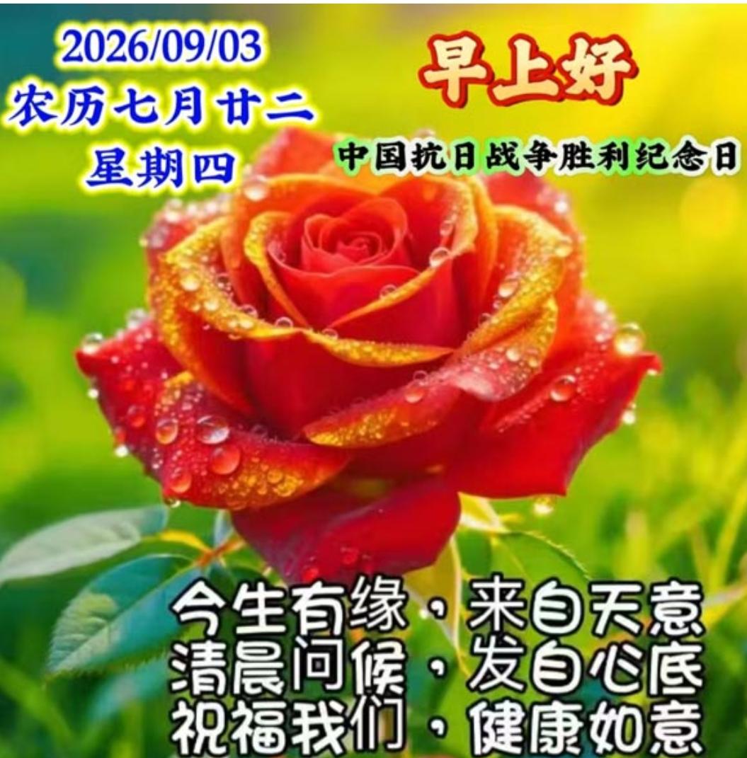 秋晨问候喜洋洋，心情舒畅送吉祥；开心快乐添健康，无忧无虑度时光；一声祝福